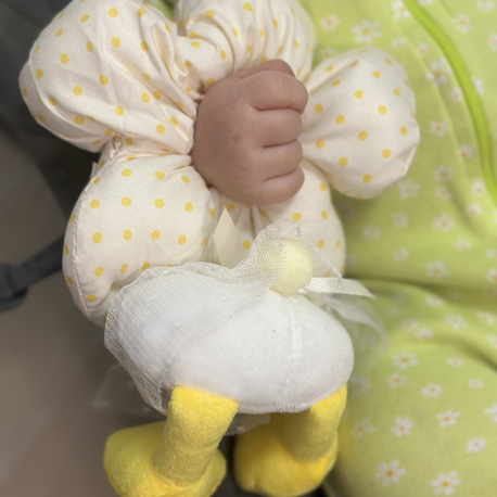 Sarı peluş simit toka