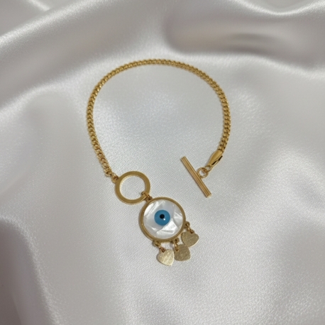 Çelik Gold Bileklik Göz Charm