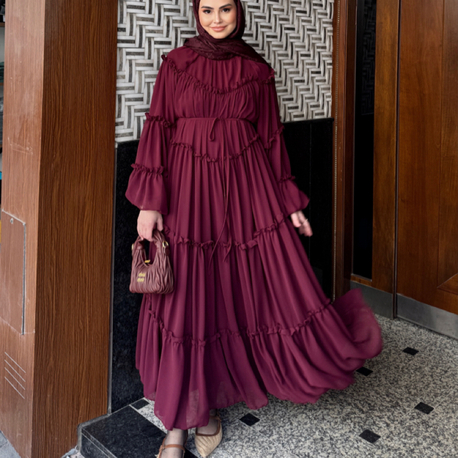 Bordo peri elbise