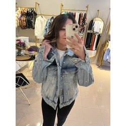 Taş Ve Yırtık Detay Denim Ceket 