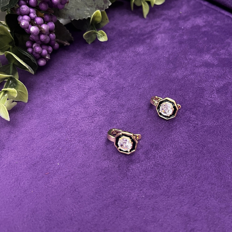 Özel Seri Gold Siyah Mineli Küpe