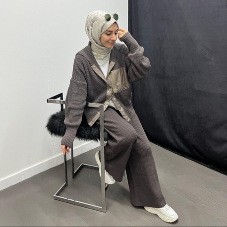 Sonpool Paraşüt Cep Detaylı Örme Trik Takım