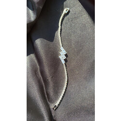 Zirkon Kaplama Zikzak Taşlı Bileklik(Silver)