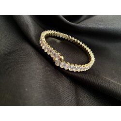 Mekik Sıra Taşlı Kelepçe Gold