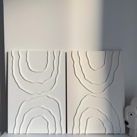 Minimal Soyut Duvar Tablosu İkili Set – El Yapımı Modern Dekoratif Tablo | Aysushome