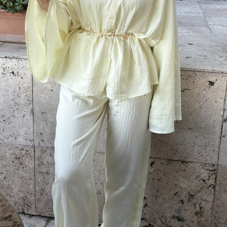 Oversize Çizgili Takım