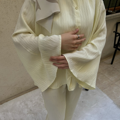 Oversize Çizgili Takım