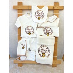KAHVE BİYELİ YAKALI 10LU SET 