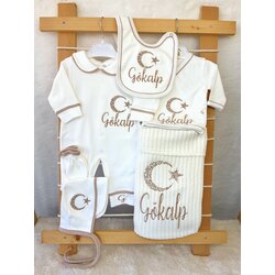 KAHVE BİYELİ YAKALI 10LU SET 