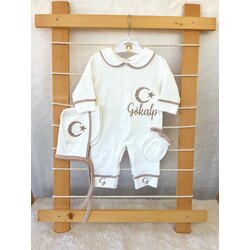 KAHVE BİYELİ YAKALI 3LÜ SET