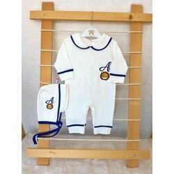 LACİVERT BİYELİ YAKALI 3LÜ SET 