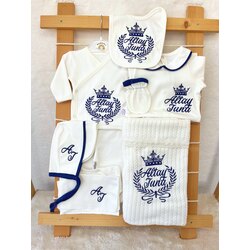 LACİVERT BİYELİ YAKALI 10LU SET 