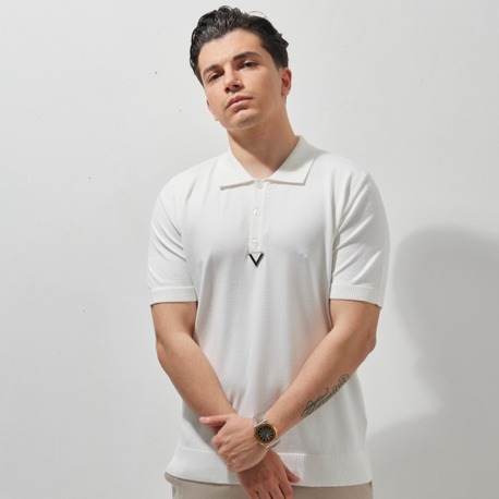 A+ VALENTINO Polo Yaka T-Shirt White