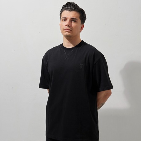 AMİ Nakışlı T-Shirt Black