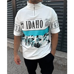 YAKALI FERMUARLI T-SHIRT