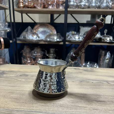 Dövme Bakır Nikelli Cezve No:2