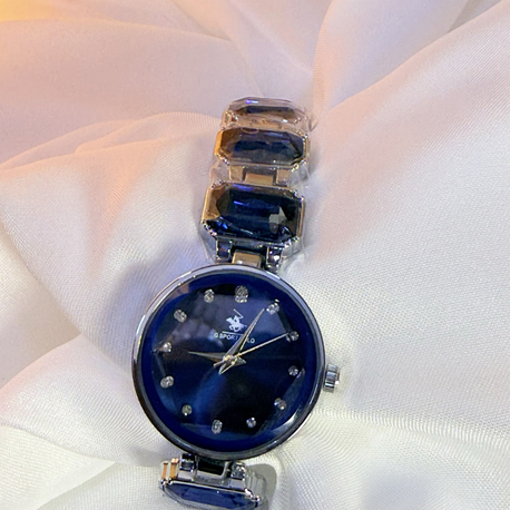 SWAROVSKİ LACİVERT YUVARLAK KADIN KOL SAATİ