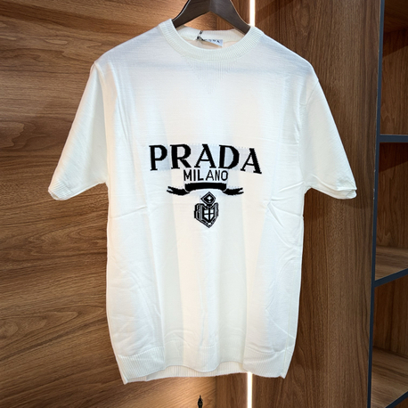 BEYAZ PRADA PREMIUM TRİKO T - SHIRT