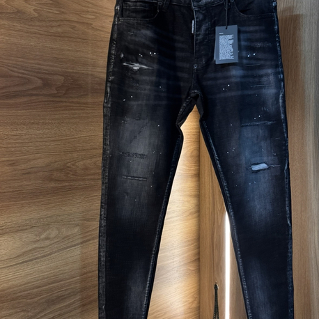DSQUARED 02 PREMİUM PANTOLON(SİYAH TAŞLAMALI)