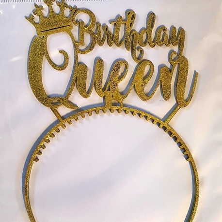 Birthday queen ikinci tasarımlı pembe veya altın simli taç
