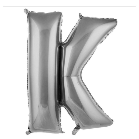 K Harfi Folyo Balon 40'inç (100 Cm) 34" (76Cm) 16"(36Cm)