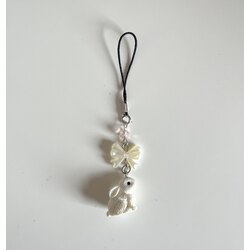 mini bunny phone charm