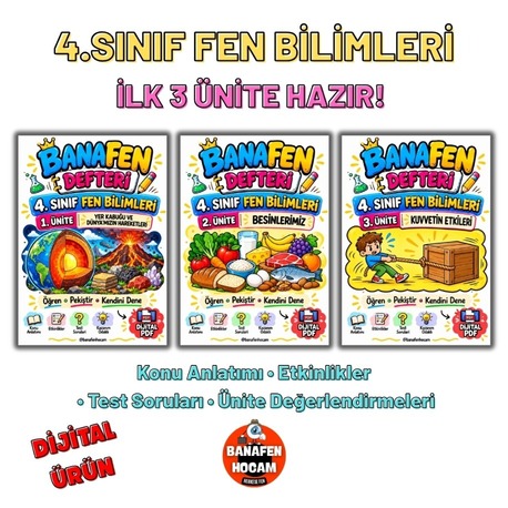 4.SINIF 1-2-3.ÜNİTE DİJİTAL ÜRÜN DERS NOTU-PDF