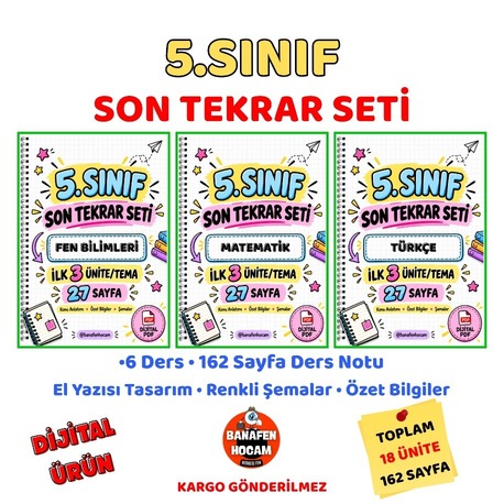 5.SINIF SON TEKRAR SETİ - İLK 3 ÜNİTE - DİJİTAL ÜRÜN PDF
