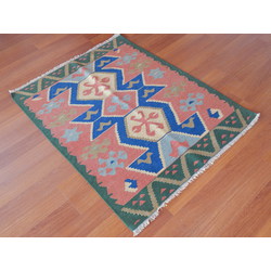 	 Area Rugs for Sale Geometric Hand Spun Wool Foundation (NOT USED) Kilim Rug South West Tapestry Fo