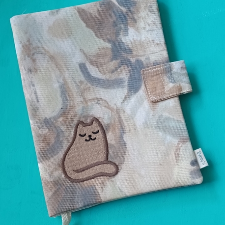 Kahve aplike kedi kitap çantası 