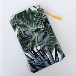 Yeşil Palmiye Pasaport / Telefon Çantası 