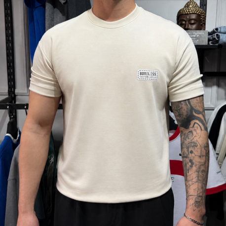 Boneless Yarı Oversize T-Shirt (Krem)