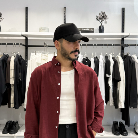 Gobiş Kumaş Gömlek Oversize Bordo