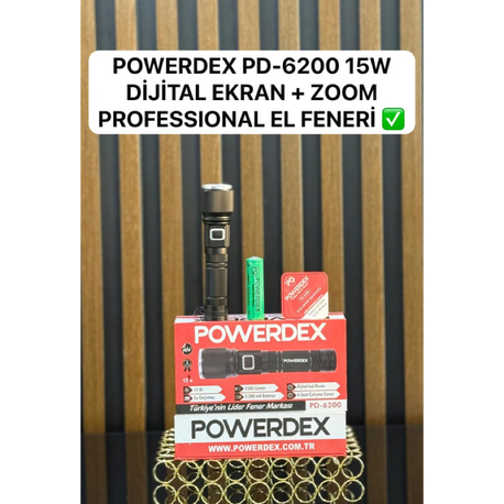 POWERDEX PD-6200 15 Watt 1500 Lümen Profesyonel Şarjlı El Feneri
