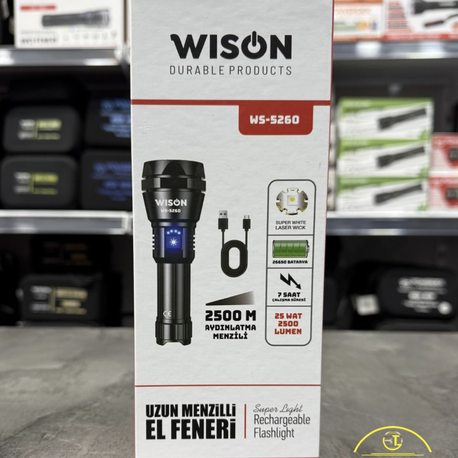 Wıson Ws-5260 25watt 2500 Lumen Uzun Menzilli El Feneri