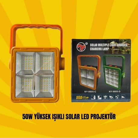 Solar Şarjlı LED Projektör Kamp Lambası