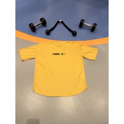 Sarı Fuck İt Baskılı Oversize Tişört
