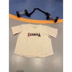 Gri Olympia Bol Kesim V Yaka Tişört 
