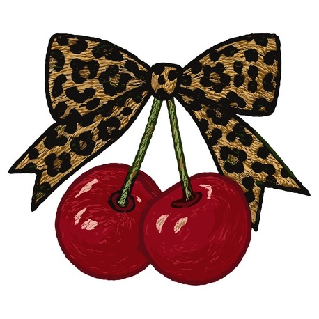 KİRAZLI LEOPAR KURDELE EN 25 CM
