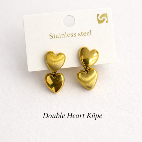 Double Heart Küpe