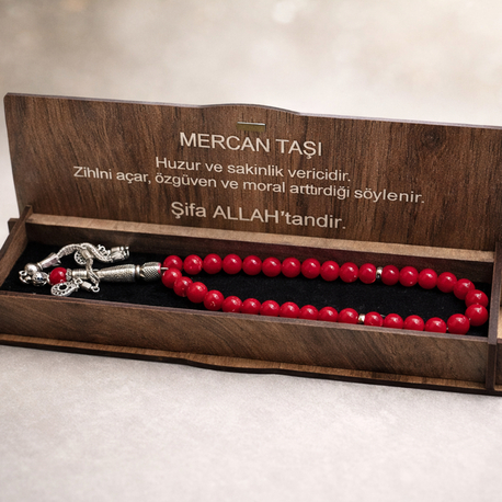 Mercan Taşı Kutulu Tespih