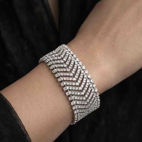Zigzag Işıltı Abiye Bileklik
