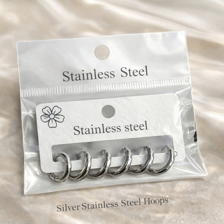 Siver Stainless Steel Hoops