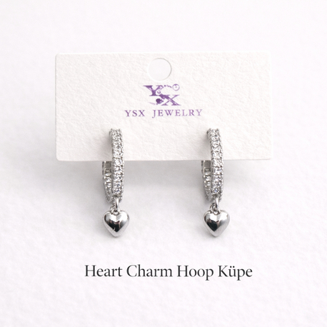 Heart Charm Hoop Küpe