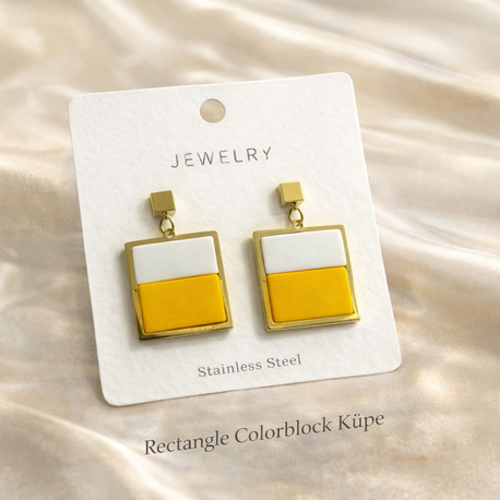 Rectangle Colorblock Küpe