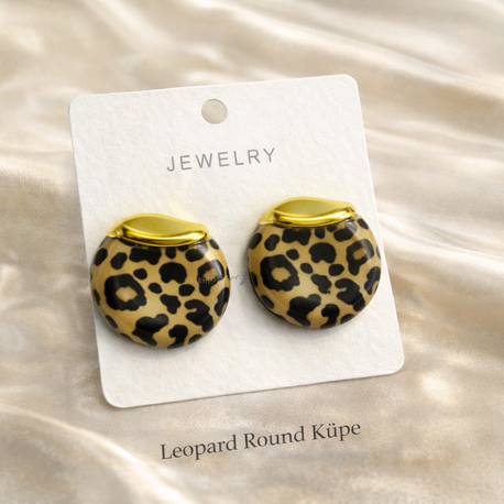 Leopard Round Küpe