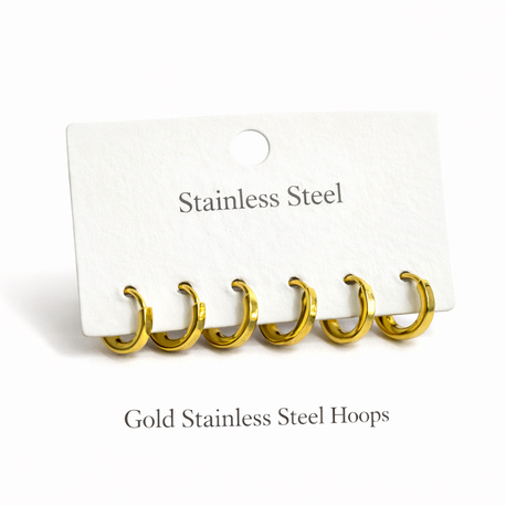 Gold Stainless Steel Hoops