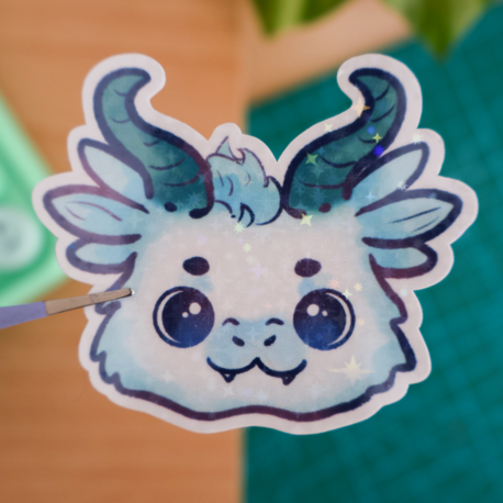 Leafy Dragon Hologram Sticker