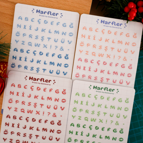 4lü Harfler Sticker Set
