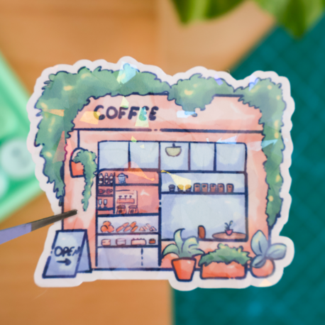 Coffee Place Hologram Sticker